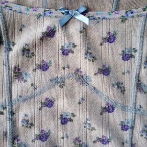 For Love & Lemons: purple floral crop top- Large